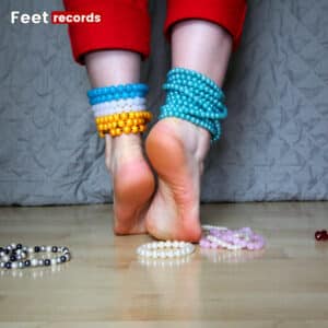 Sexy feet with pearl necklaces