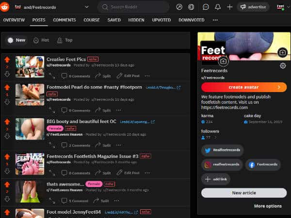 Reddit Footfetish Community